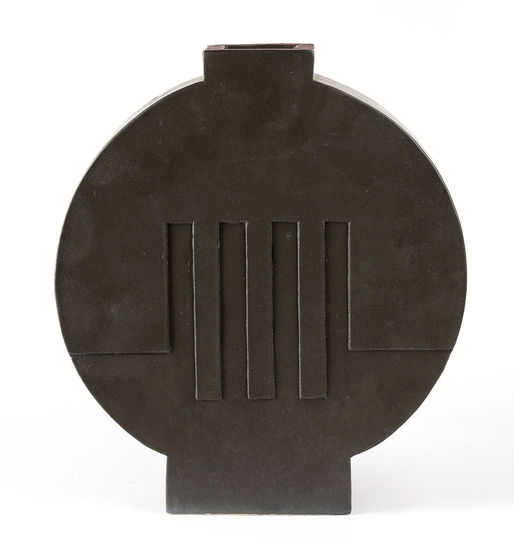 Skulpturale Design-Vase in Schwarz