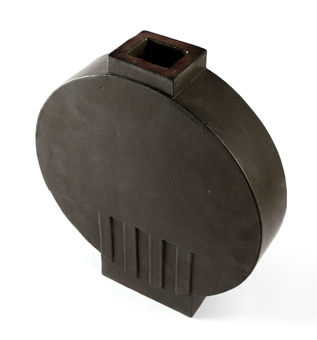 Skulpturale Design-Vase in Schwarz