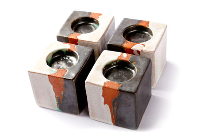 4-Piece Tealight Holder Set from Stoneware