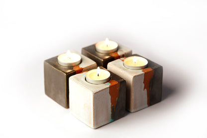 4-Piece Tealight Holder Set from Stoneware