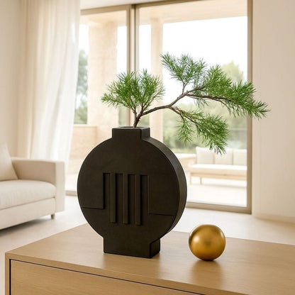 Skulpturale Design-Vase in Schwarz