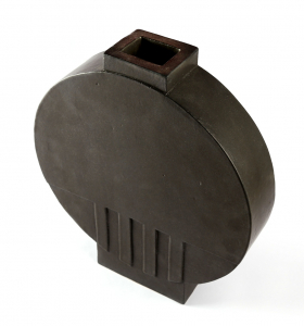 Skulpturale Design-Vase in Schwarz